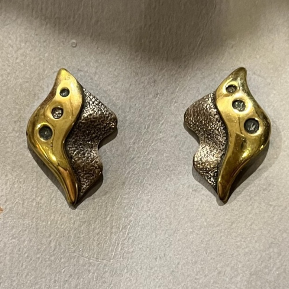 Vintage Gold Colored Post Earrings, NWT